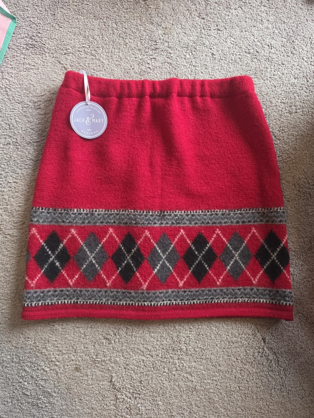 Jack & Mary Handmade Red Argyle Skirt - Picture 5 of 5